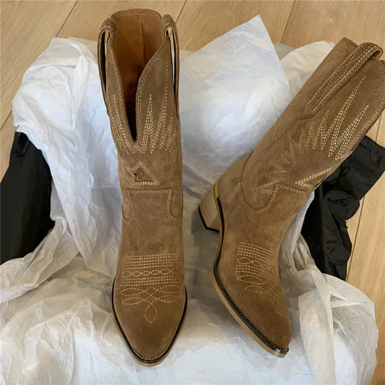 Klassische Damen-Cowboystiefel aus Leder – Elegantes Design für Jeden Anlass - Image 6