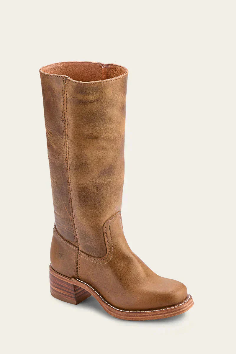 Klassische Damen-Lederstiefel mit Blockabsatz – Robustes, handgefertigtes Design für zeitlosen Stil