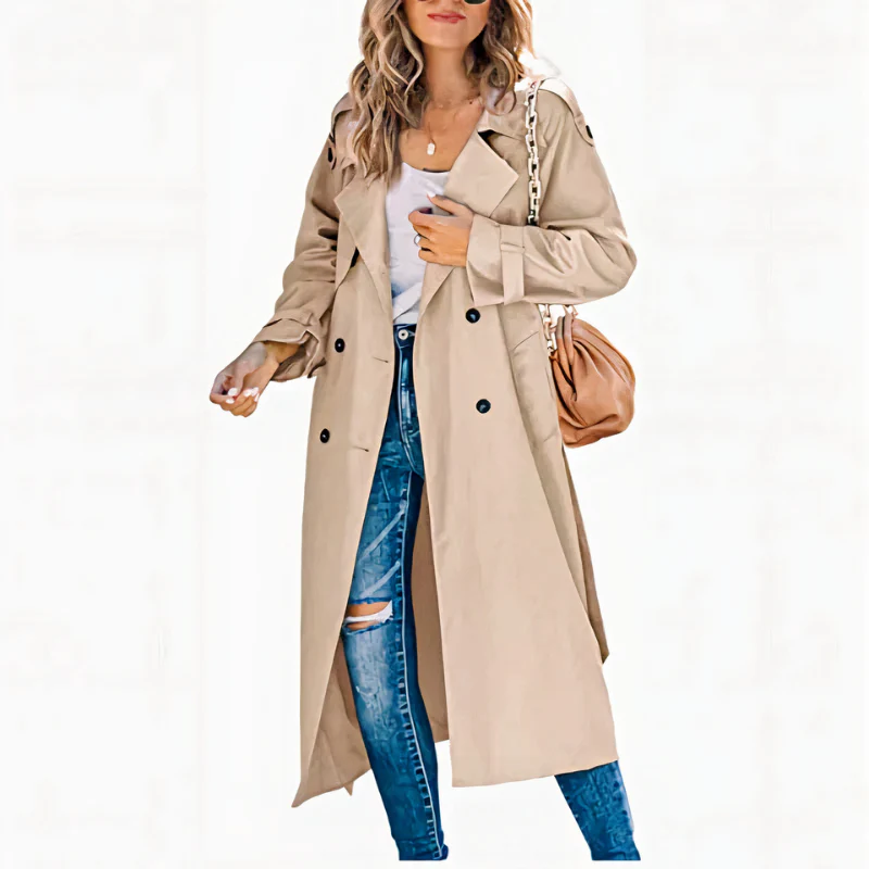 Klassischer langer Damen-Trenchcoat | Wasserdichte - Image 3