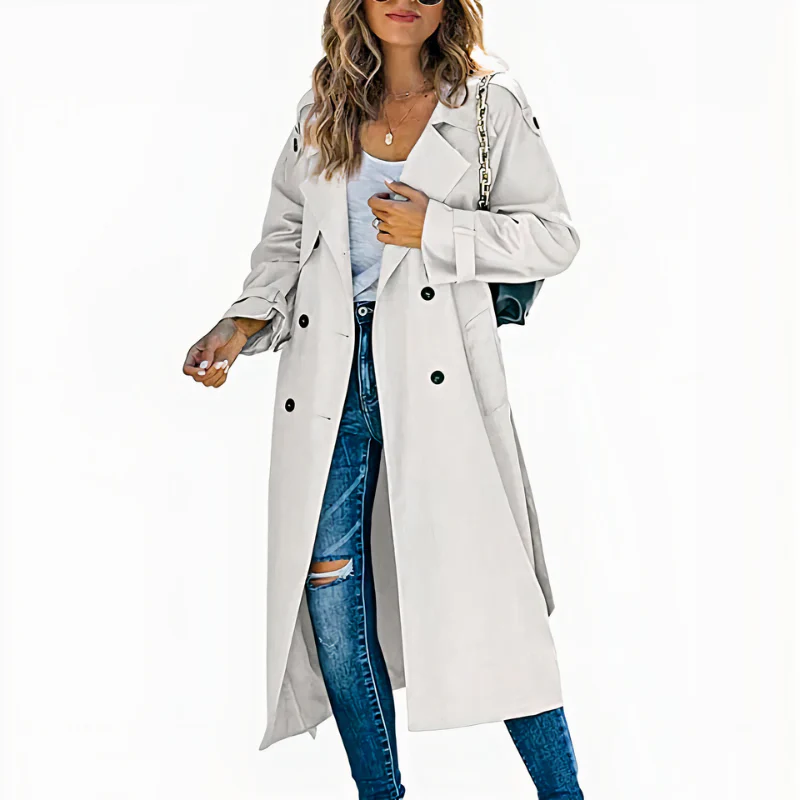 Klassischer langer Damen-Trenchcoat | Wasserdichte - Image 5