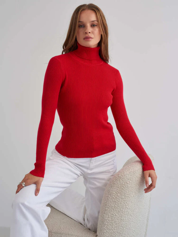 Klassischer Rollkragenpullover für Damen | Lässig - Image 20