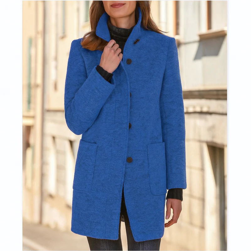 Klassischer Wollmantel für Damen mit Retro-Knopfverschluss – Eleganter Mantel für den Winter, Damenmäntel für jeden Anlass - Image 3
