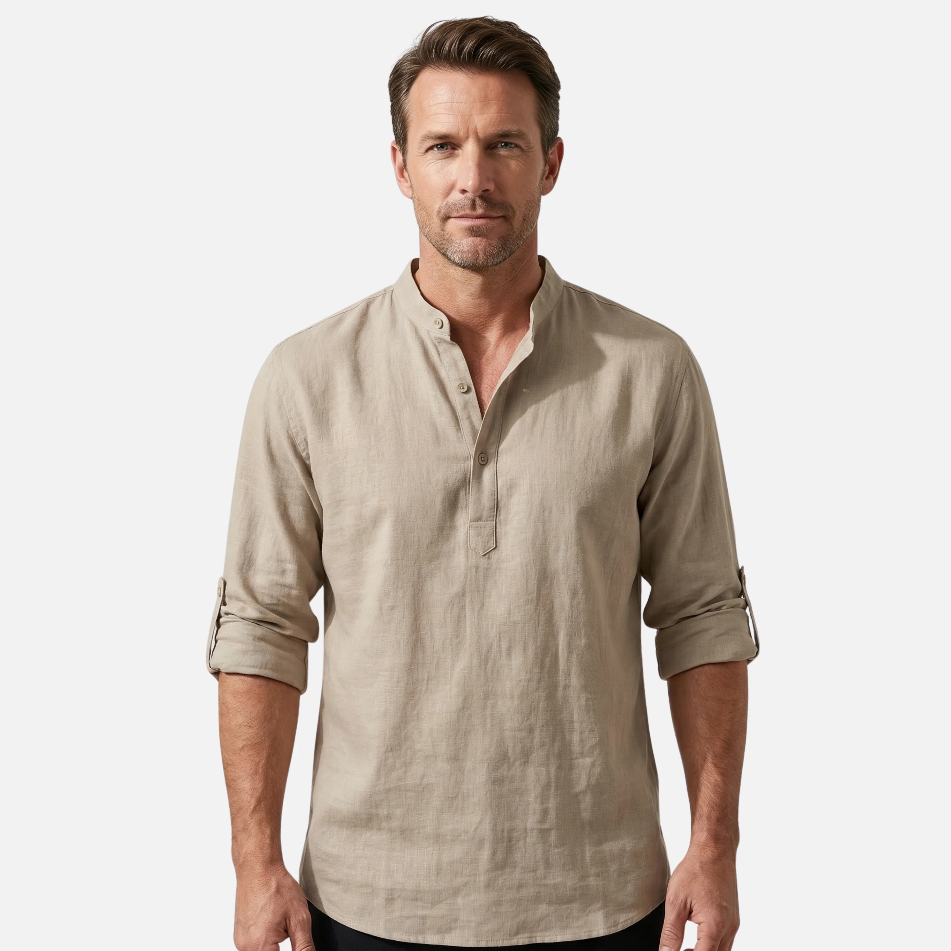 Alexander | Herren Klassisches Langarm Polo Chino-Kragen – Langarm Polo Herren - Image 2