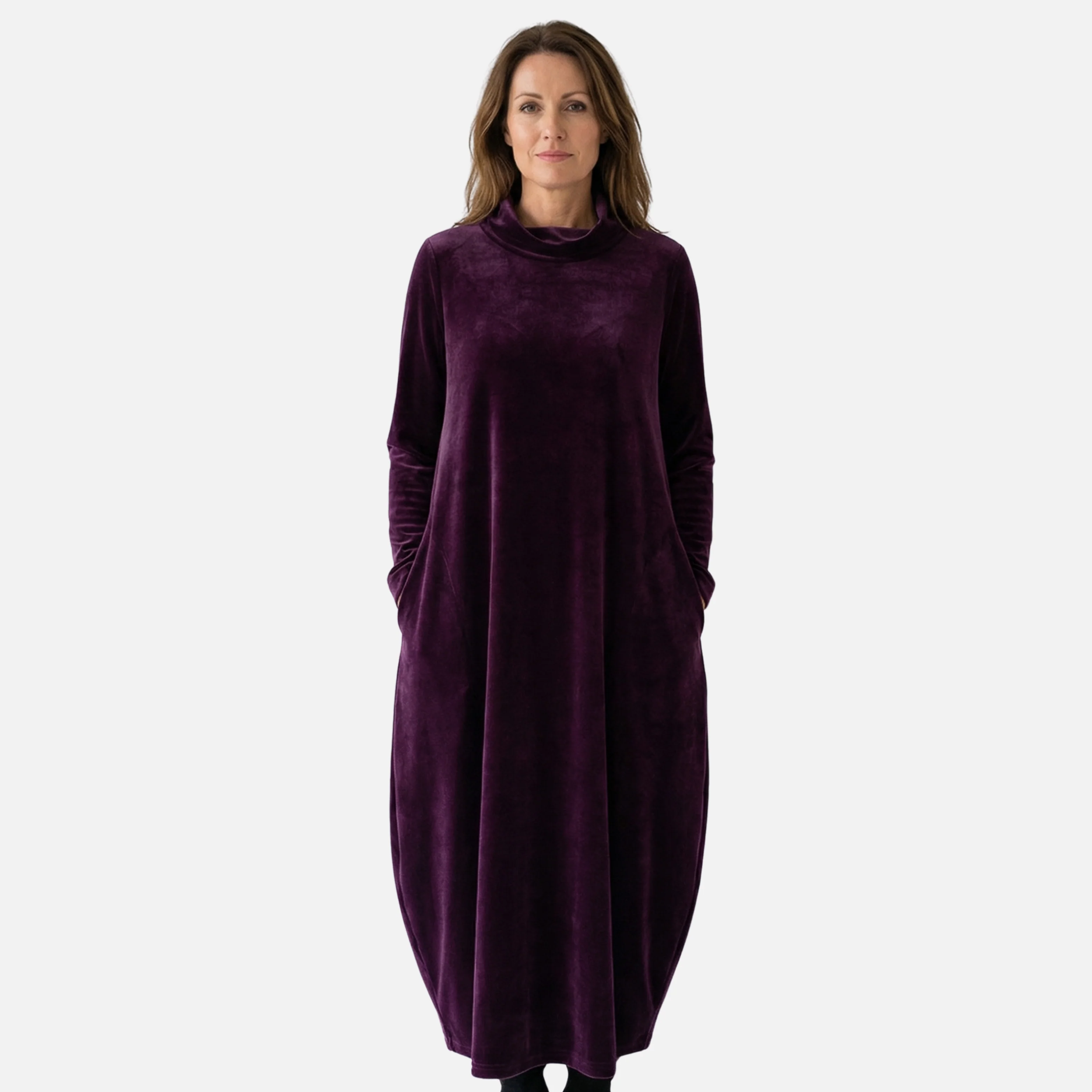 Thea | Damen Klassisches Midi Kleid Atmungsaktives Freizeitkleid – Komfort Midi Alltag