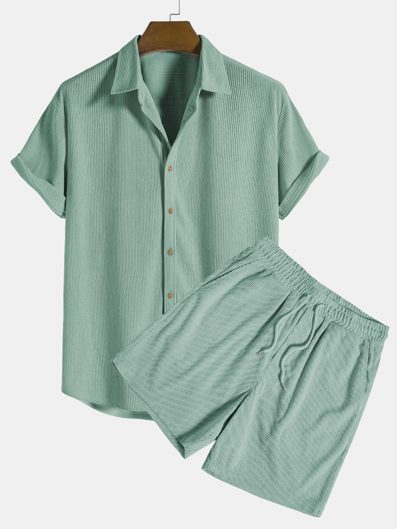 Klaus Texturiertes Kurzarmhemd und Shorts Set - Image 3