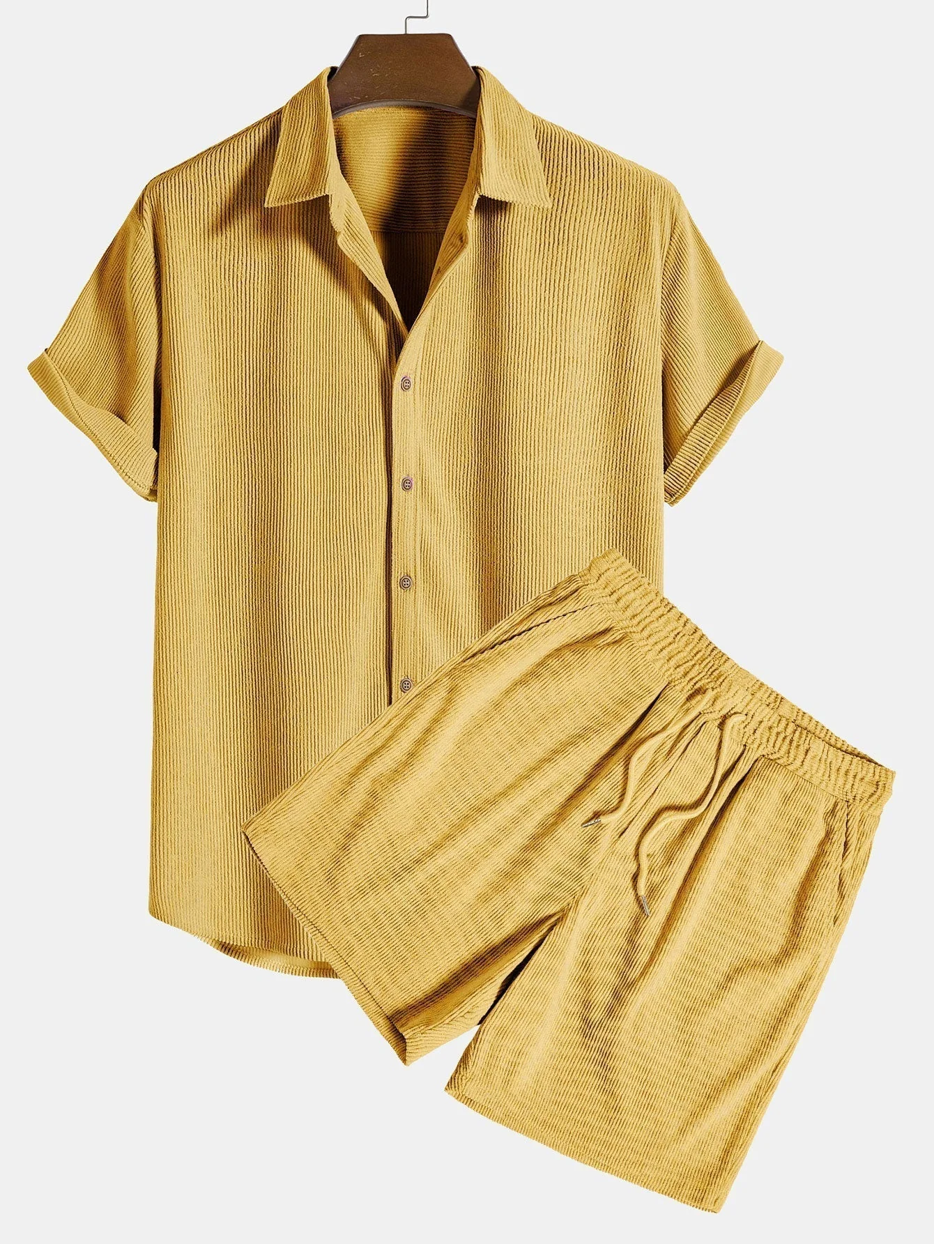 Klaus Texturiertes Kurzarmhemd und Shorts Set - Image 6