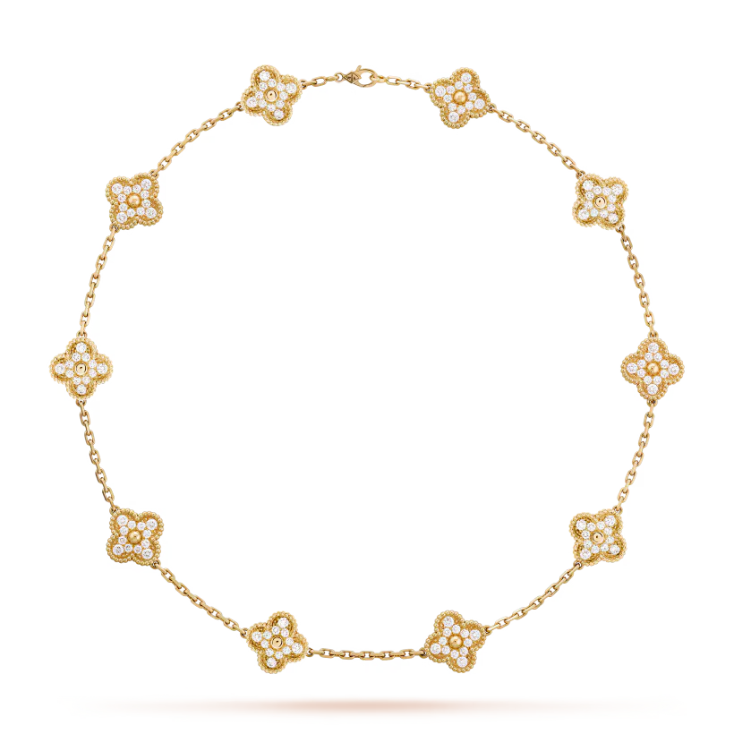 KLEEBLATT DIAMANT HALSKETTE 10 | GOLD
