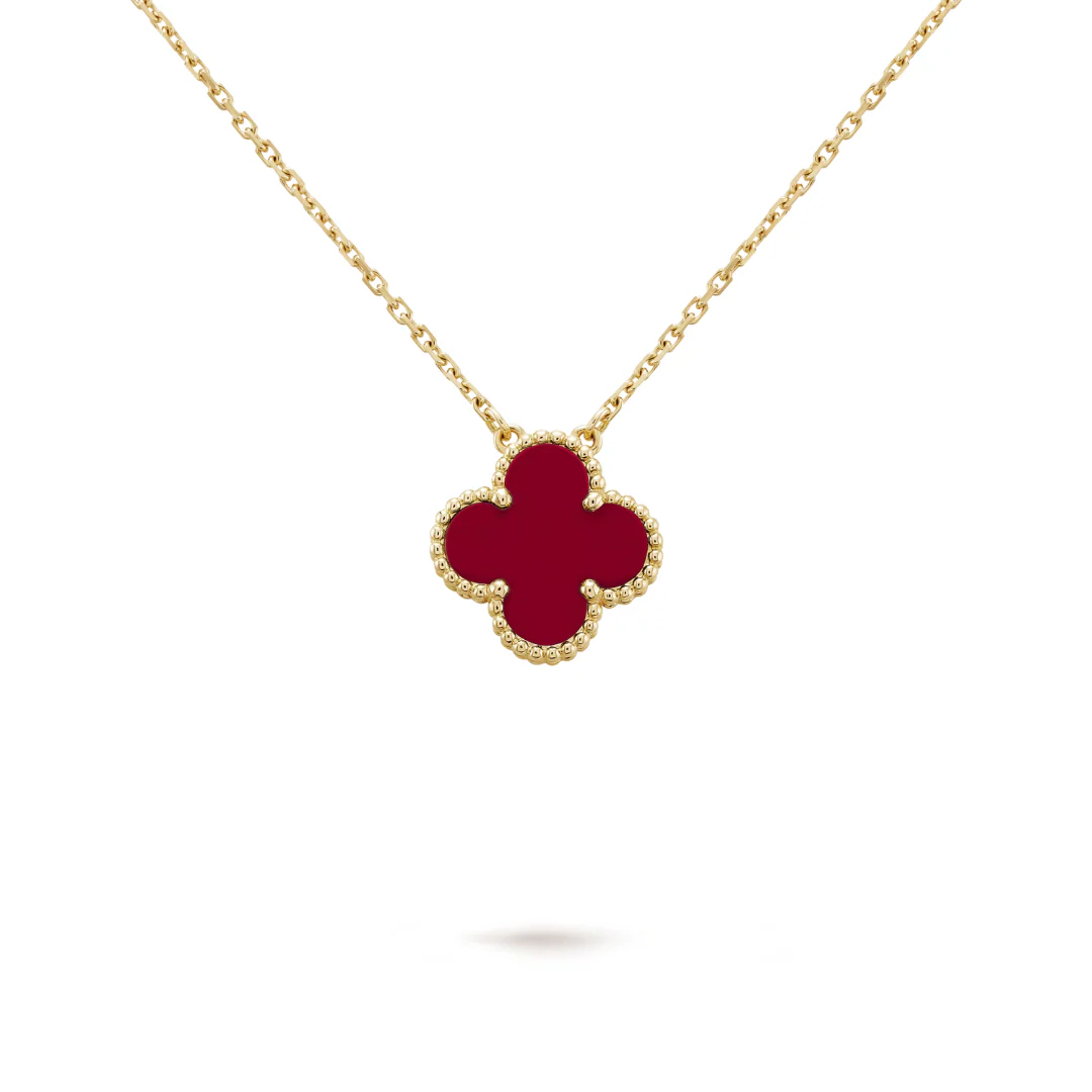 KLEEBLATT HALSKETTE | ROT GOLD