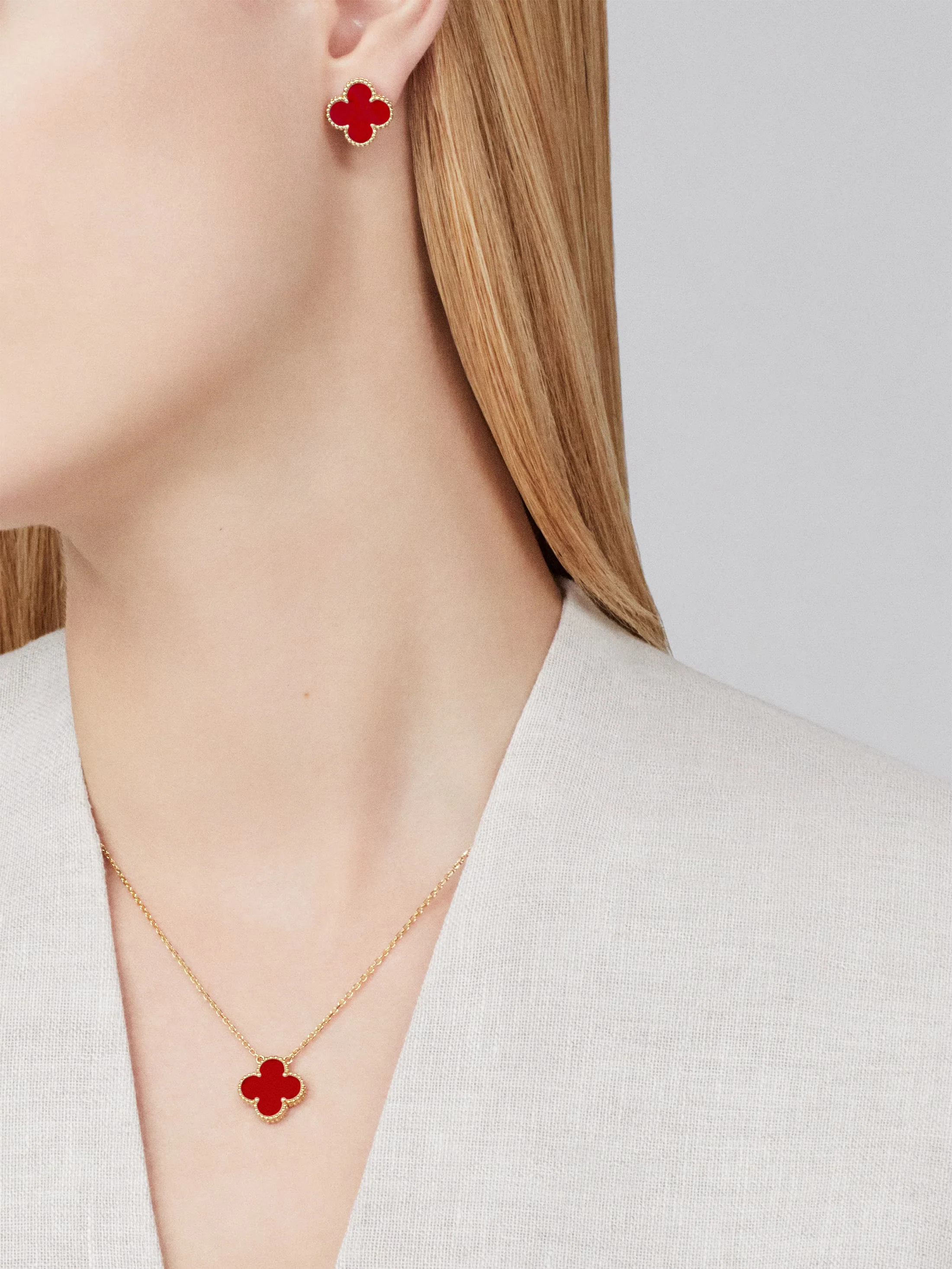 KLEEBLATT HALSKETTE | ROT GOLD - Image 3