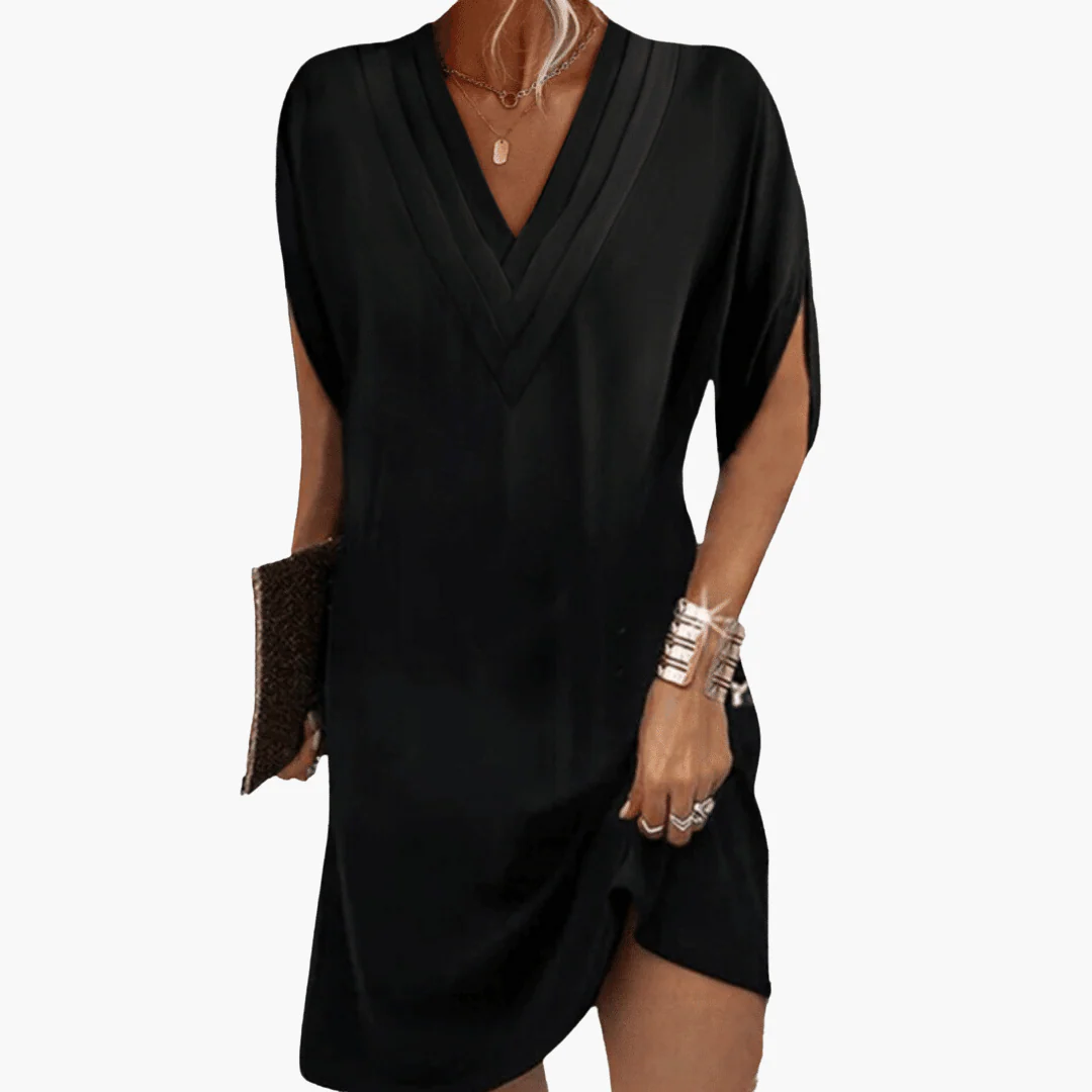 Kleid Damen - Elegant mit V-Ausschnitt & kaschierendem Schnitt