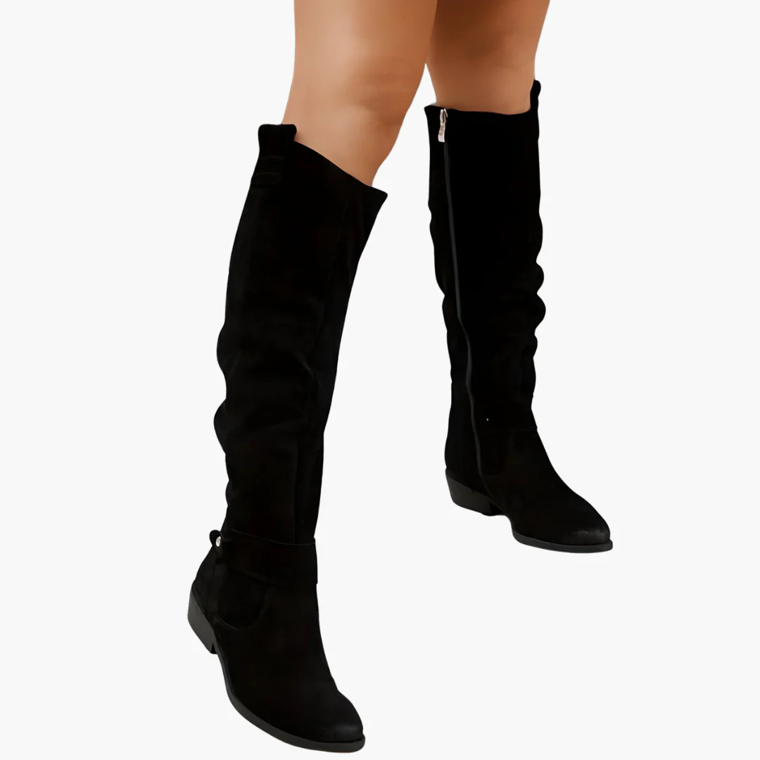 Kniehohe Stiefel - für Damen mit Blockabsatz und Reißverschluss - Image 5