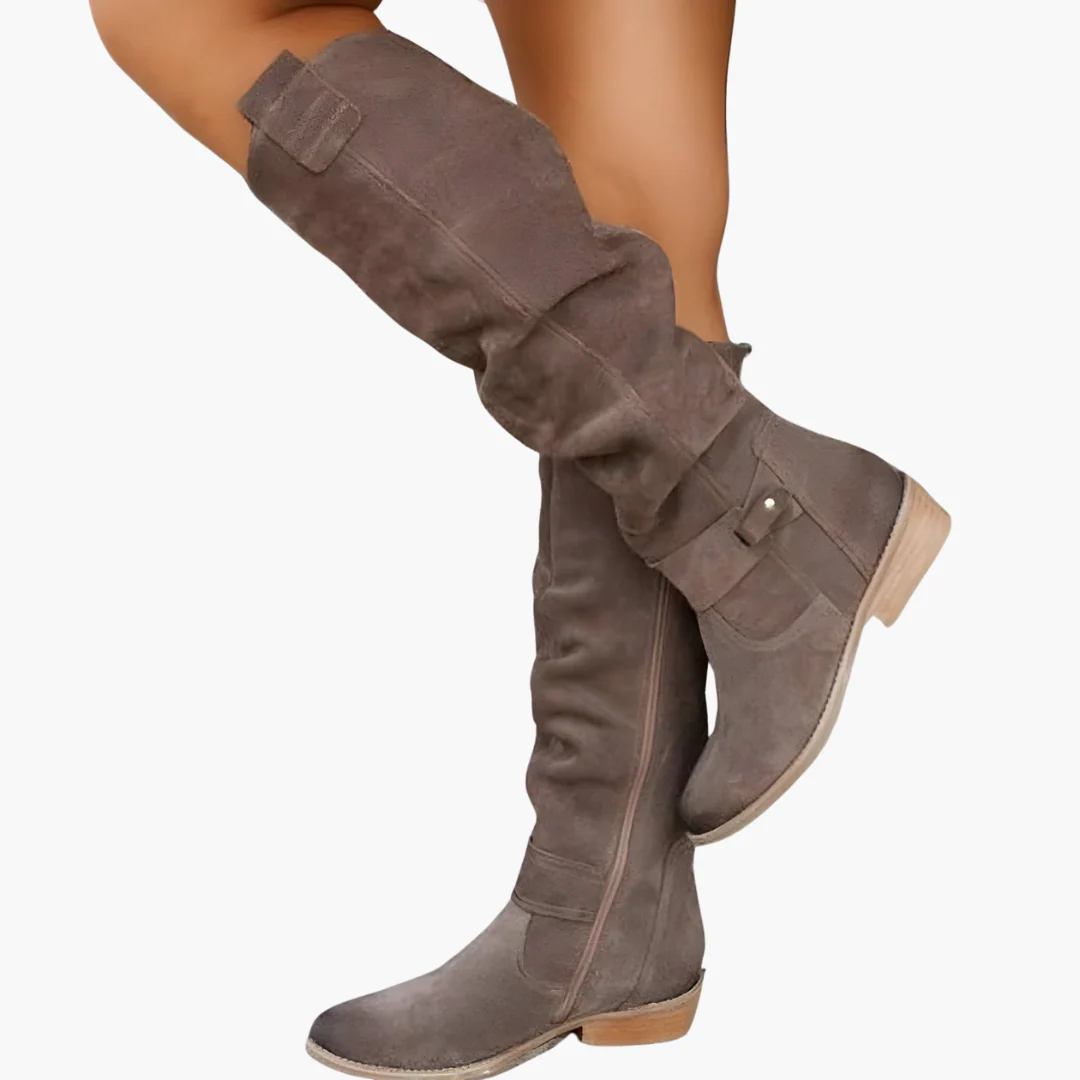 Kniehohe Stiefel - für Damen mit Blockabsatz und Reißverschluss - Image 8