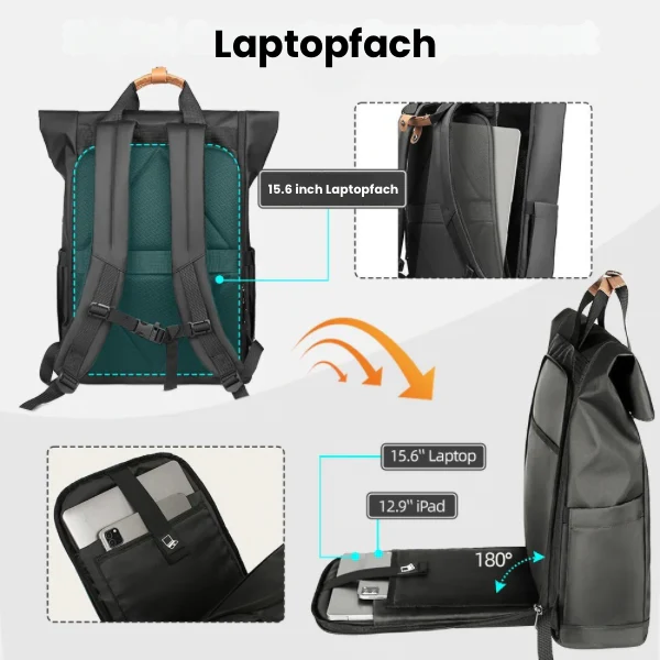 Knighto | Erweiterbarer Unisex Laptop Rucksack für Reisen - Image 4