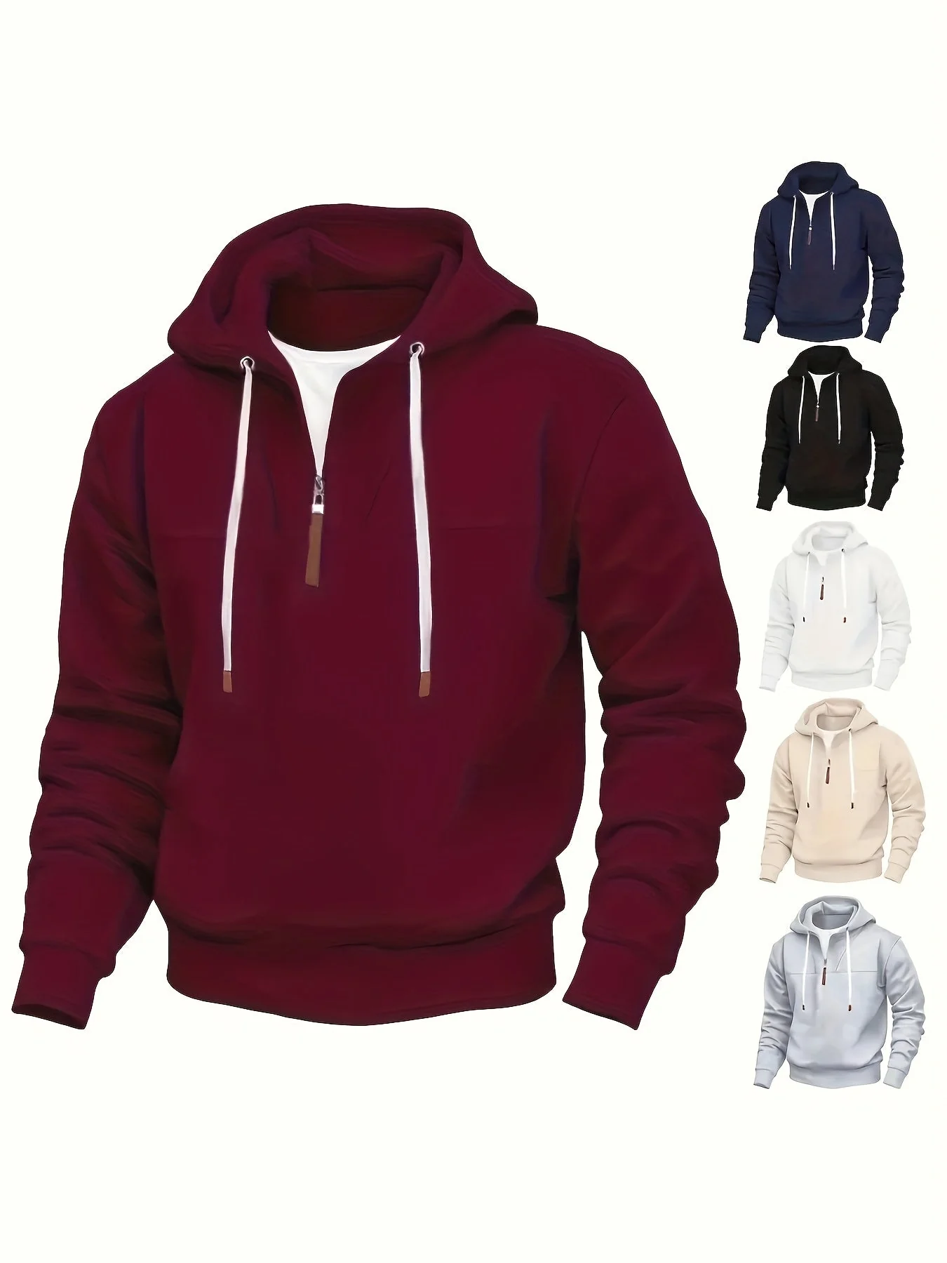 Kolton – Kapuzen Kapuzenpullover Mit Halbem Reißverschluss - Image 10