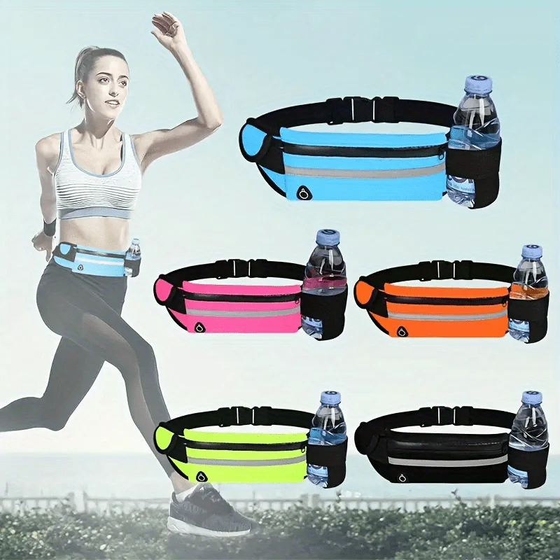 Kompakte, reflektierende Sportgürteltasche – wasserdichte Handy- und Flaschenhalterung für Laufen und Fitness - Image 3