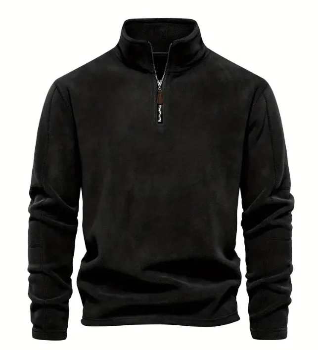 Kordpullover mit halbem reißverschluss