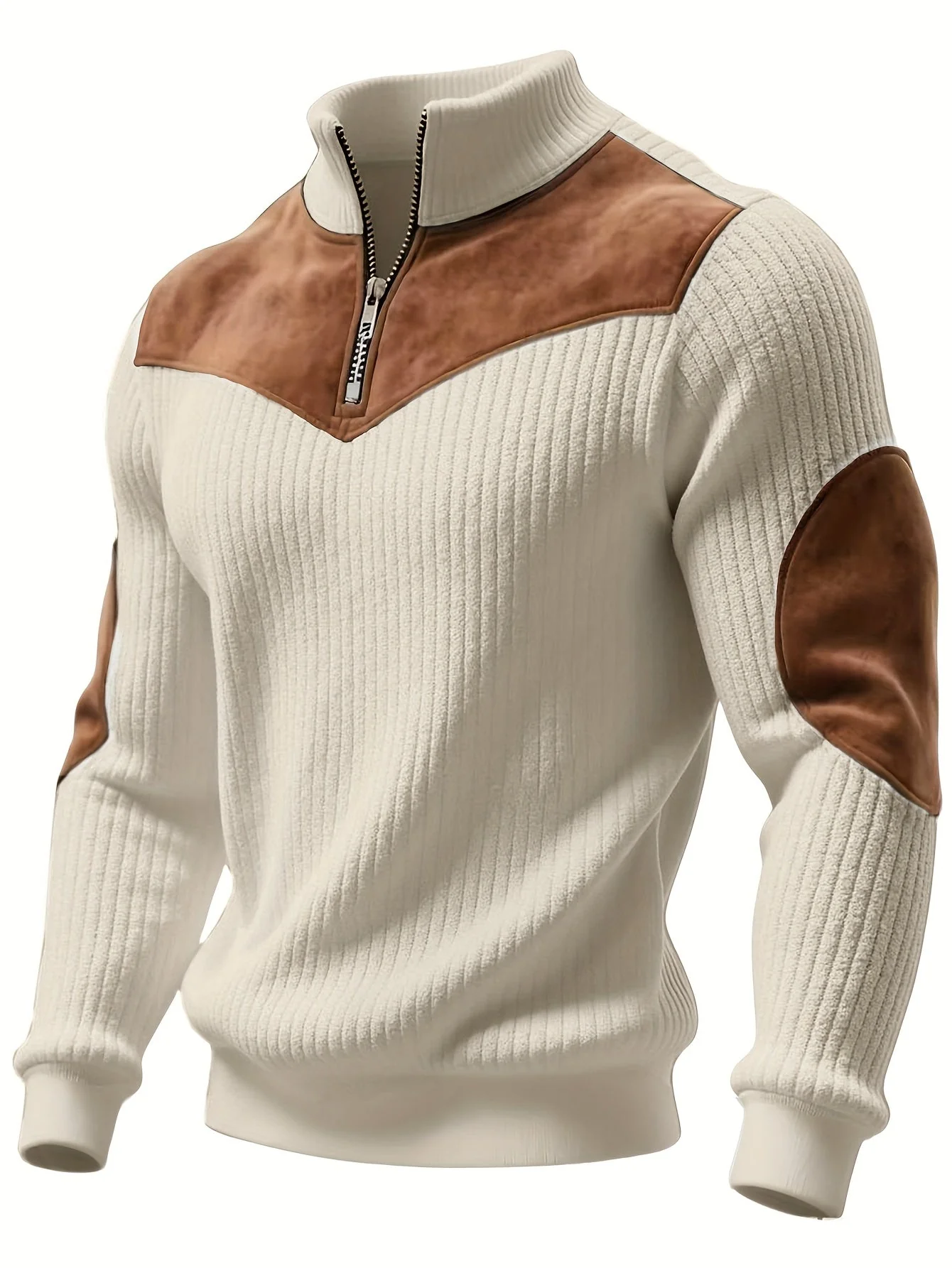 kortez – Lässiger Strickpullover Mit Halbem Reißverschluss - Image 12