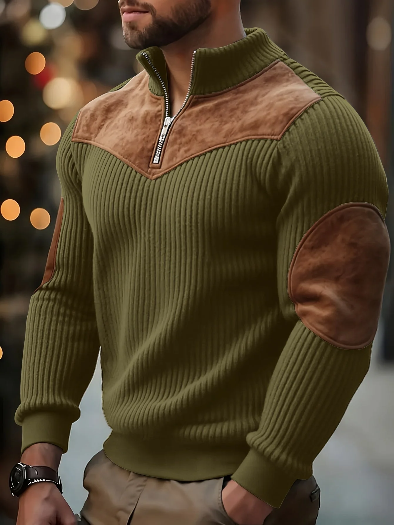 kortez – Lässiger Strickpullover Mit Halbem Reißverschluss - Image 5