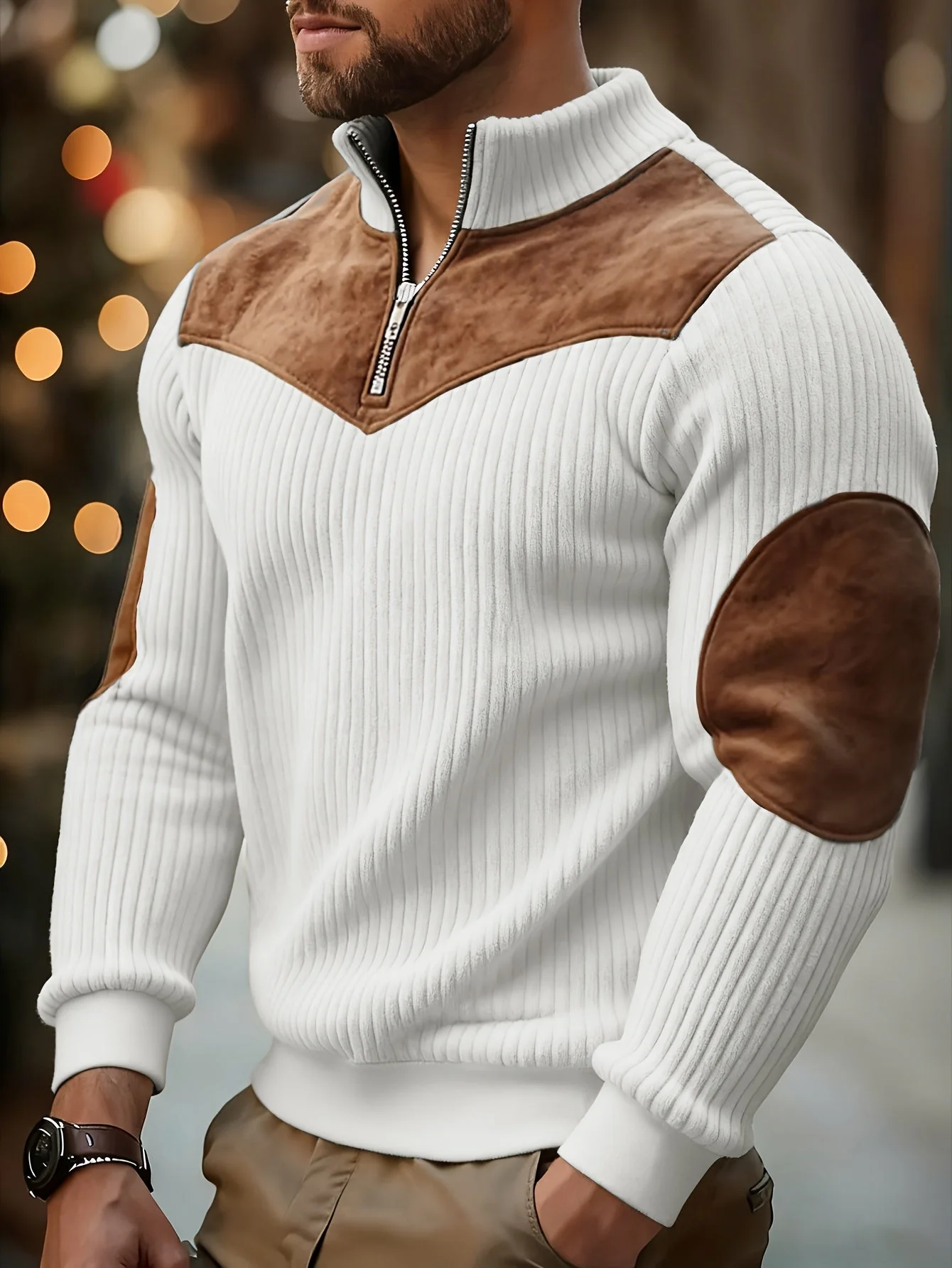 kortez – Lässiger Strickpullover Mit Halbem Reißverschluss - Image 7