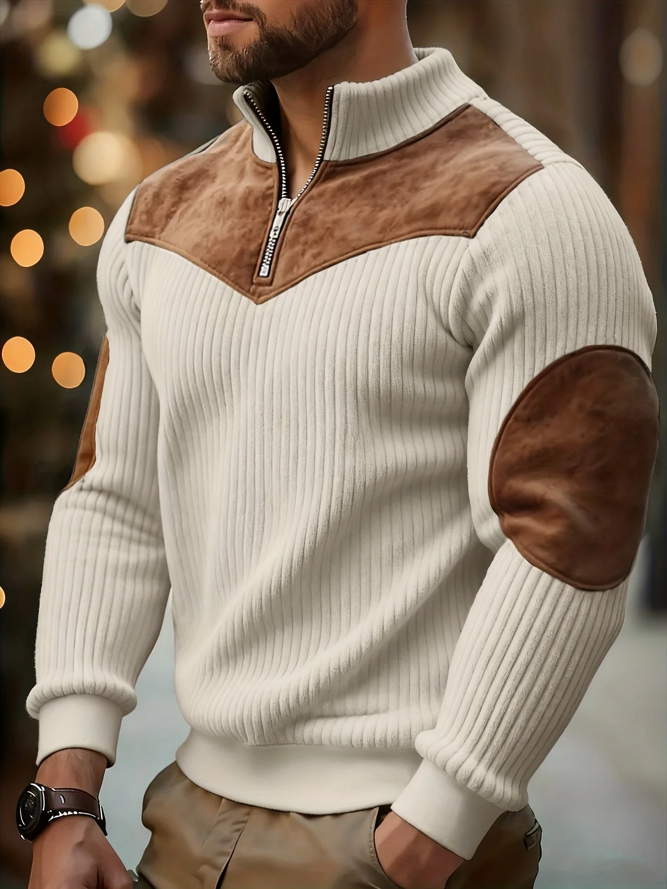 kortez – Lässiger Strickpullover Mit Halbem Reißverschluss - Image 8