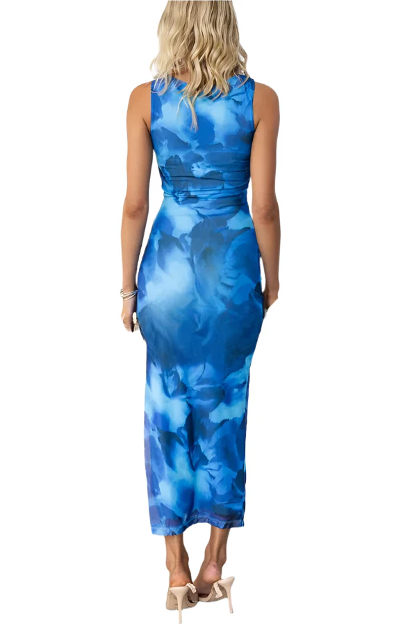 Kristin - Lange Stretchkleid mit Blumenmuster - Image 4