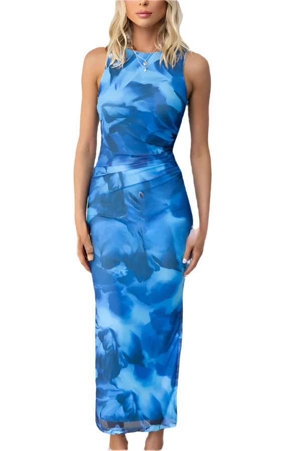 Kristin - Lange Stretchkleid mit Blumenmuster - Image 5