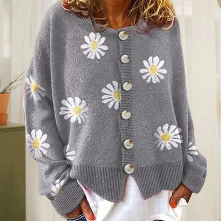 Kristin | Lässiger Cardigan mit Blumen Druck - Image 2