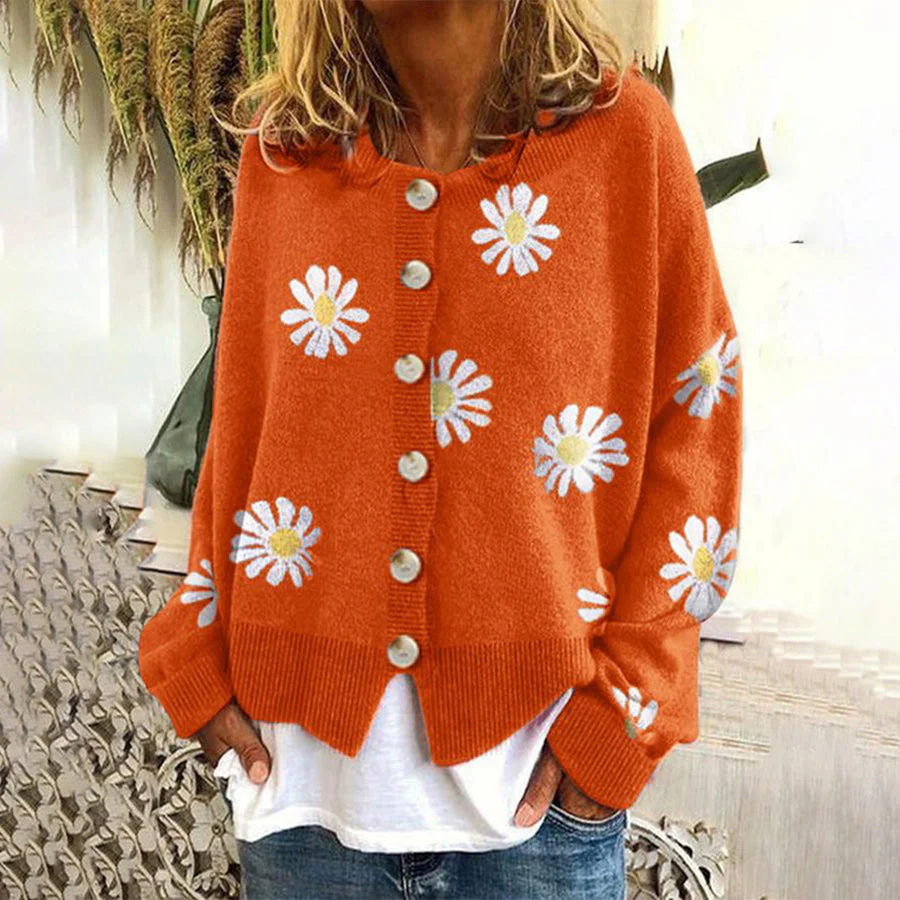 Kristin | Lässiger Cardigan mit Blumen Druck - Image 3