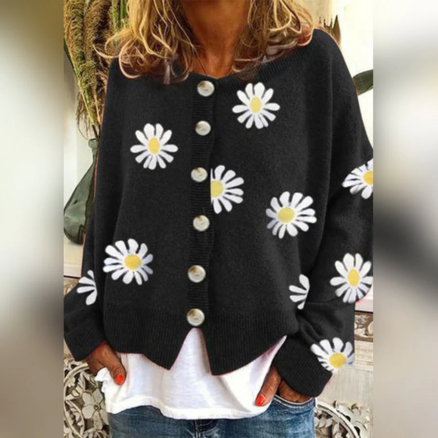 Kristin | Lässiger Cardigan mit Blumen Druck - Image 4