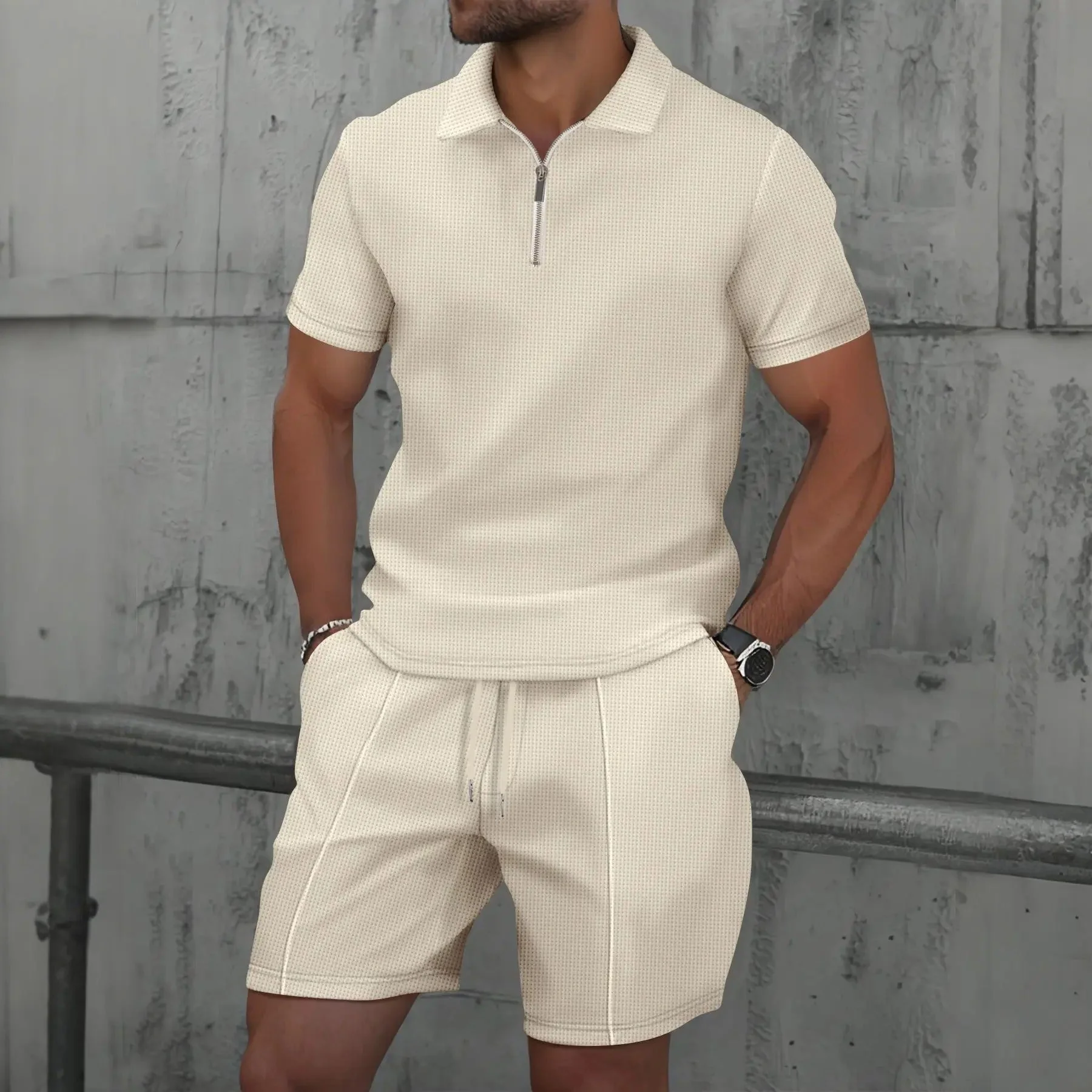 Kurzarm-Poloshirt und Shorts für Männer - Image 5