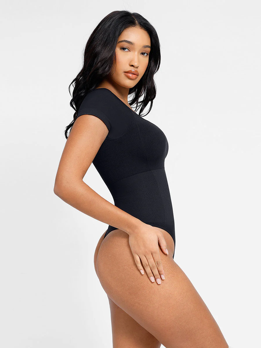 Kurzärmliger Bodysuit mit figurformender Wirkung - Image 3
