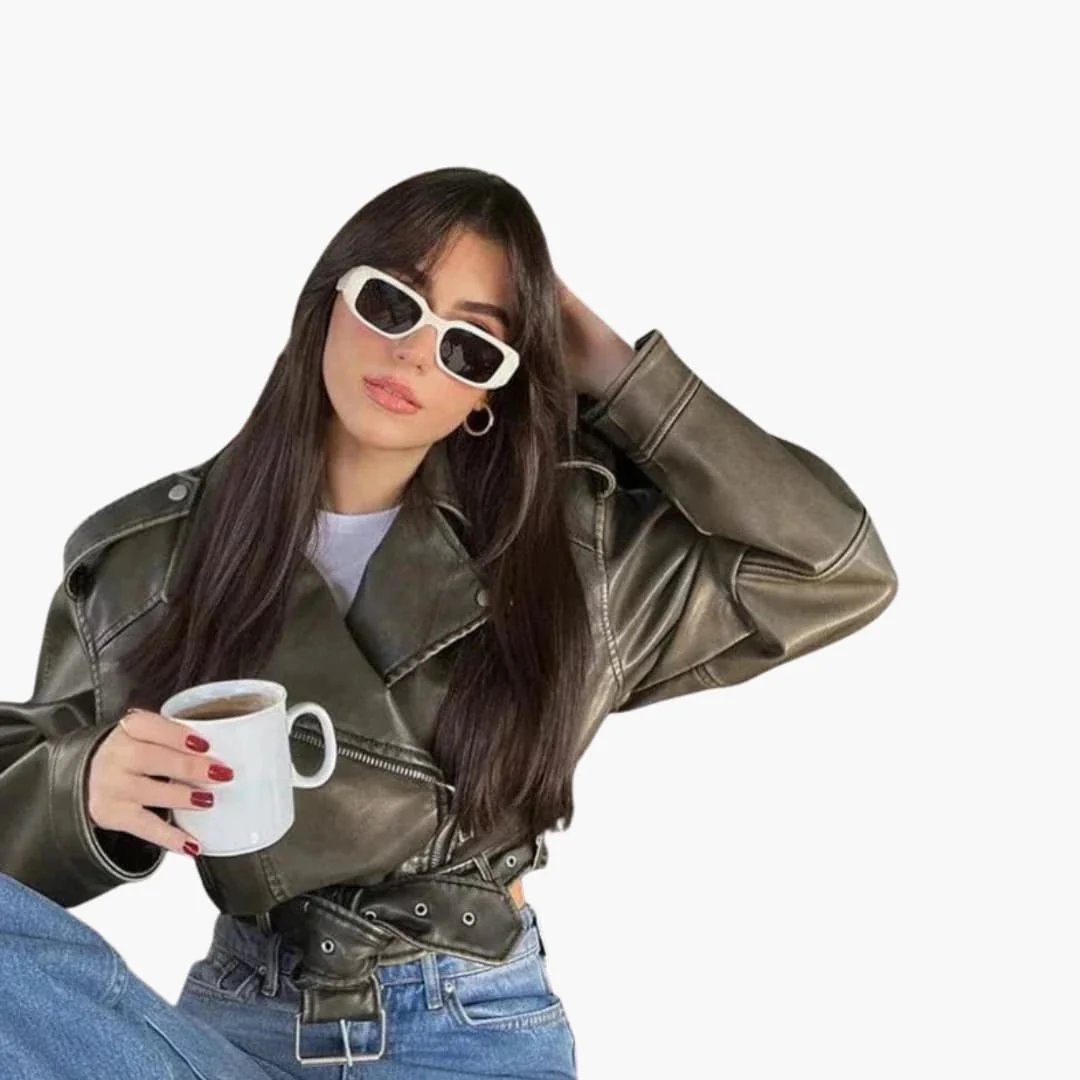 Kurze Bikerjacke für Damen - Image 4