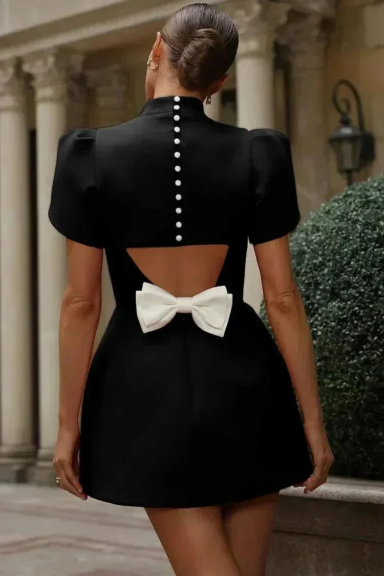 Anna | Damen Kurzes Abendkleid Strukturierte Ärmel – Cocktailkleid Abend 2026 - Image 10