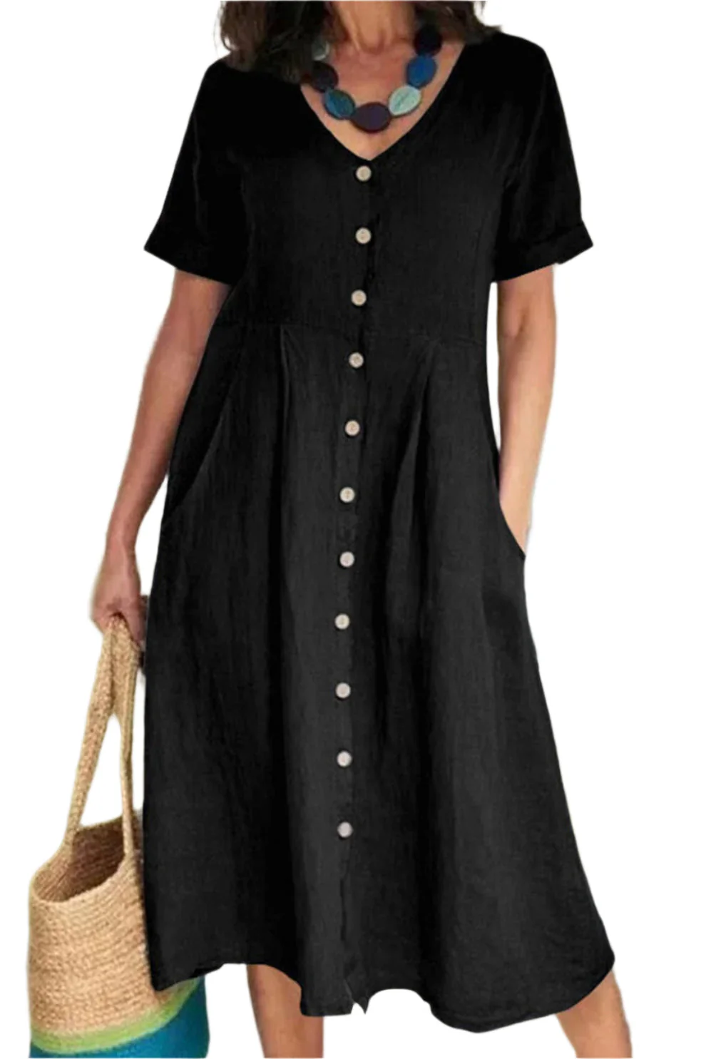 Kurzes, ärmelloses Midi-Kleid für Frauen - Image 5