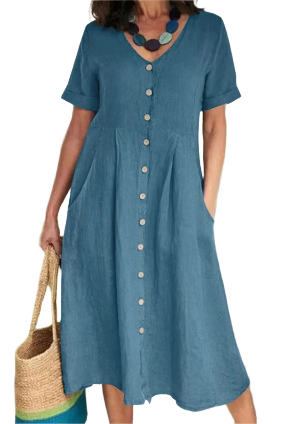 Kurzes, ärmelloses Midi-Kleid für Frauen - Image 8