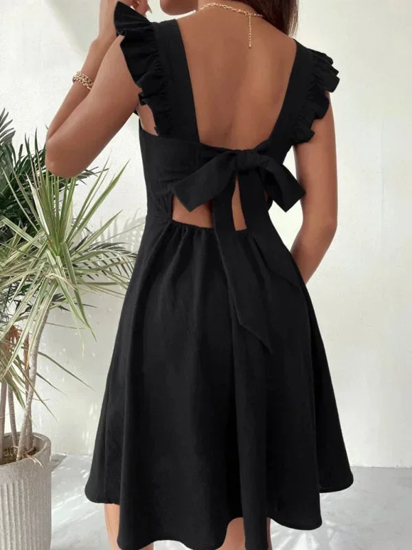 Lena | Damen Kurzes Ausgestelltes Kleid Rüschenärmel – Mini Kleid Rüschen 2026 - Image 18