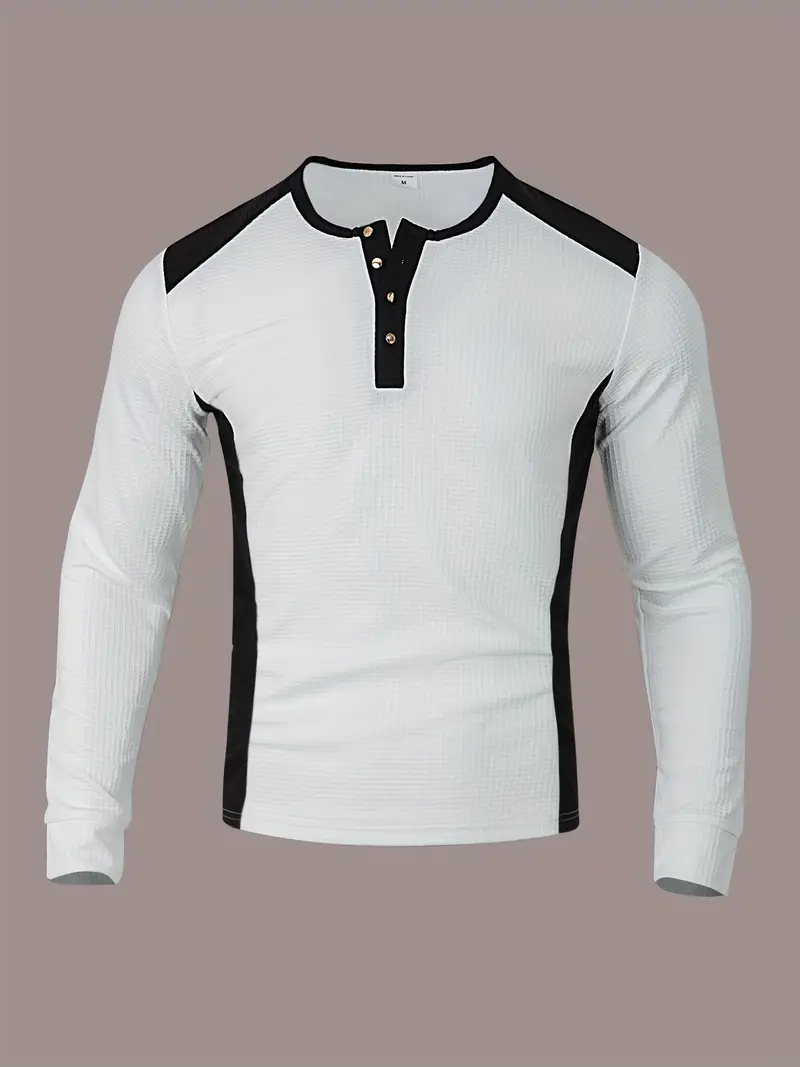 Kyran – Langärmliges Henley Hemd Mit Waffelmuster - Image 3