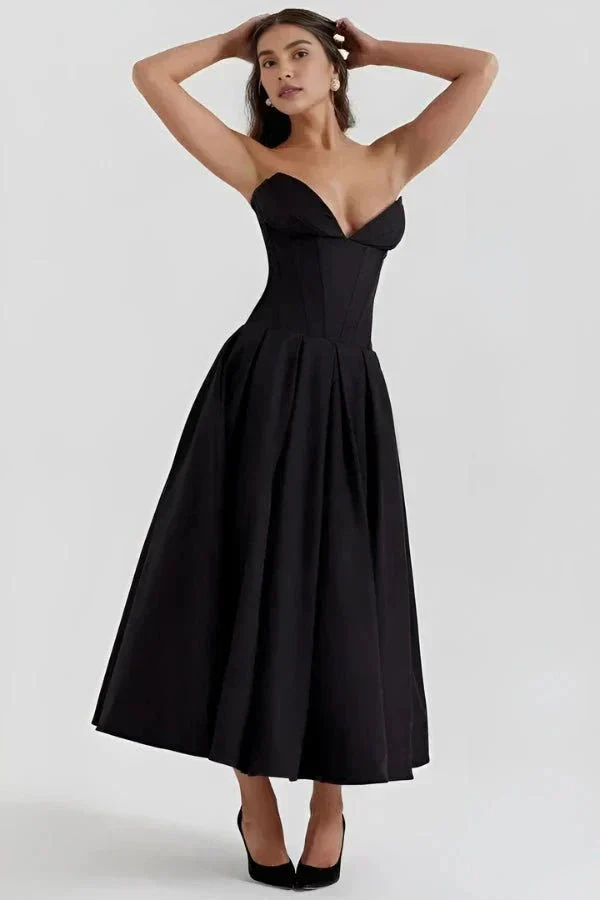 Larissa | Damen Korsett Midi Kleid Besondere Anlässe – Korsett Midi Elegant 2026