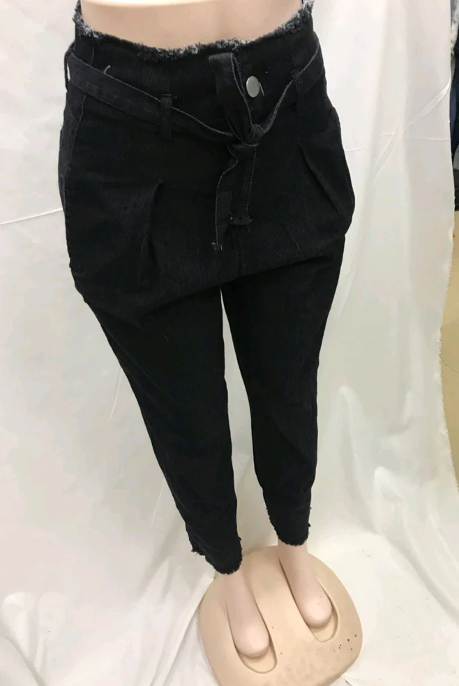 Lainey - Hochtaillierte Jeans mit Satinband-Detail - Image 3
