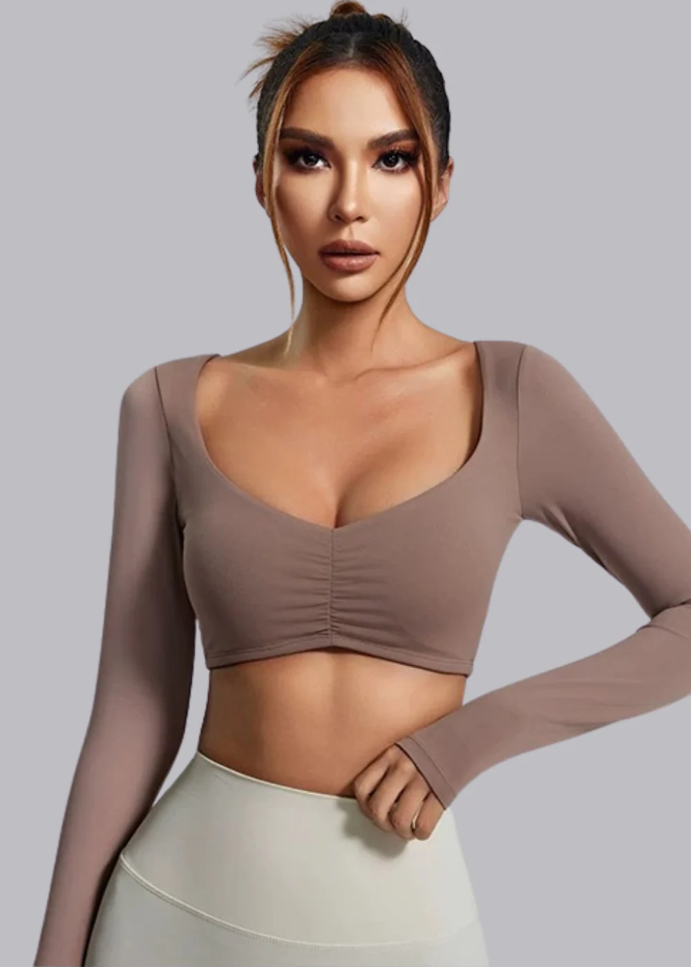 Langarm-T-Shirt – Integrierter BH – Elena - Image 2