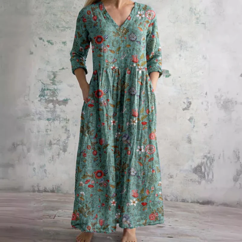 Langärmeliges florales Sommerkleid für Damen | Maxi - Image 6