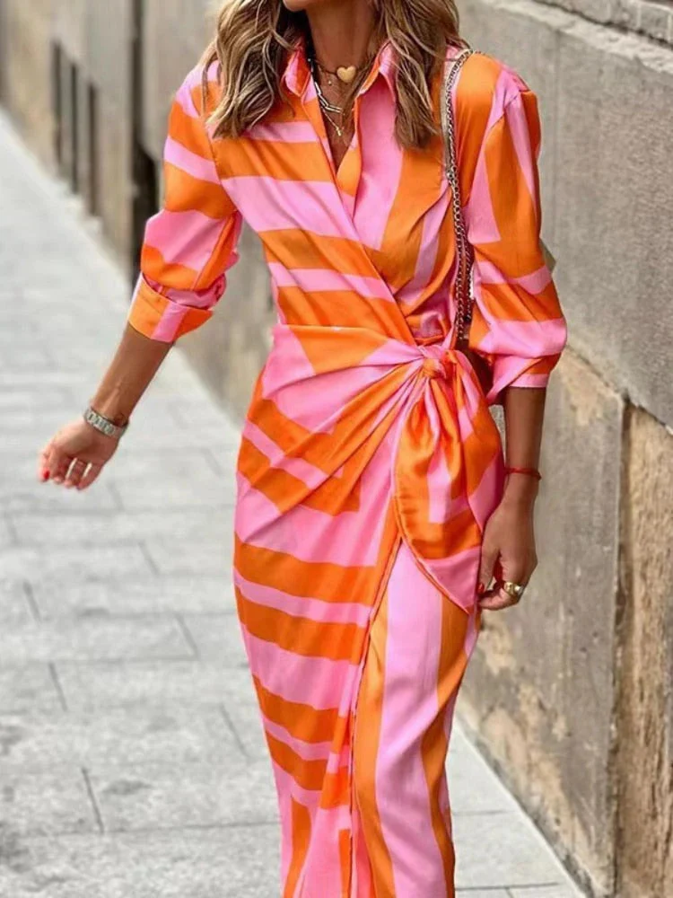 Langärmeliges Sommer-Wickelkleid für Damen | Maxi - Image 6