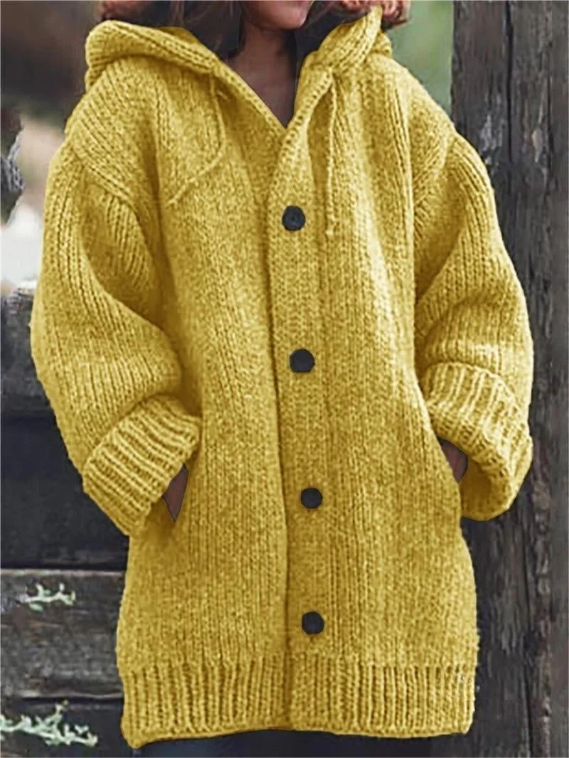 Lange Damen-Strickjacke mit Kapuze | Warme - Image 6