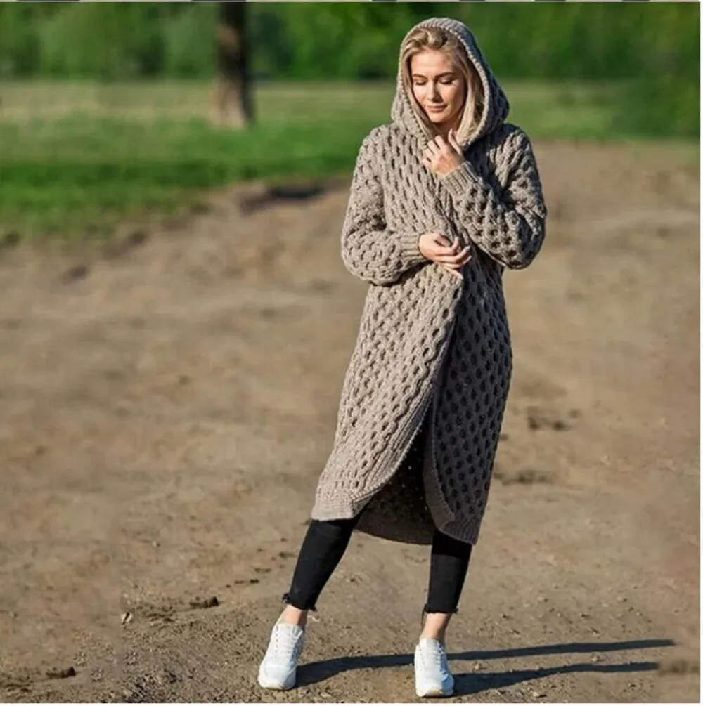 Lange Strickjacken und Kapuzenpullover für Frauen in Übergröße - Image 2