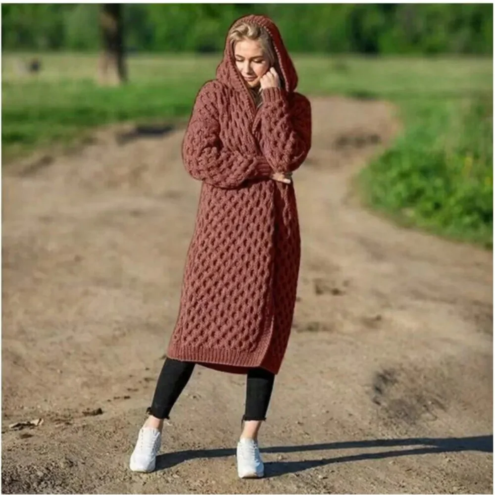 Lange Strickjacken und Kapuzenpullover für Frauen in Übergröße - Image 3