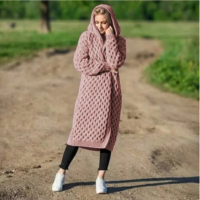 Lange Strickjacken und Kapuzenpullover für Frauen in Übergröße - Image 7