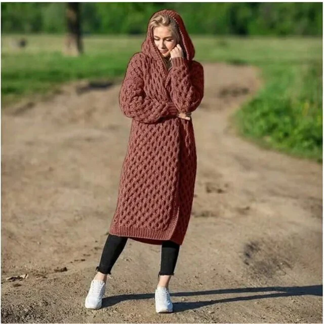 Lange Strickjacken und Kapuzenpullover für Frauen in Übergröße - Image 9