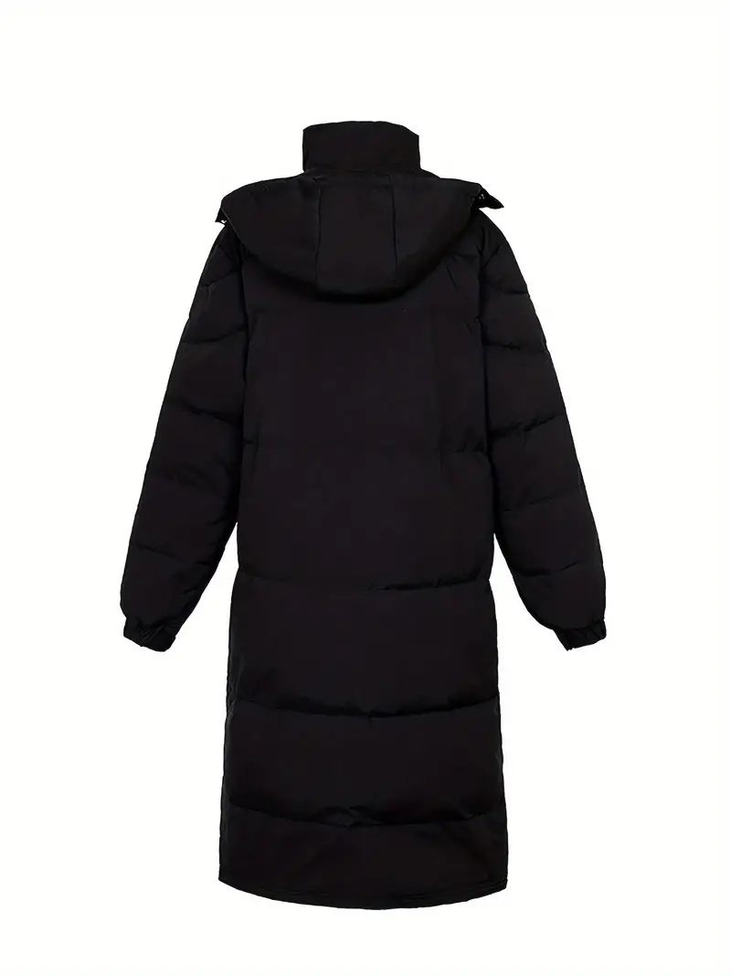 Lange Wattierte Steppjacke mit Kapuze - Image 4