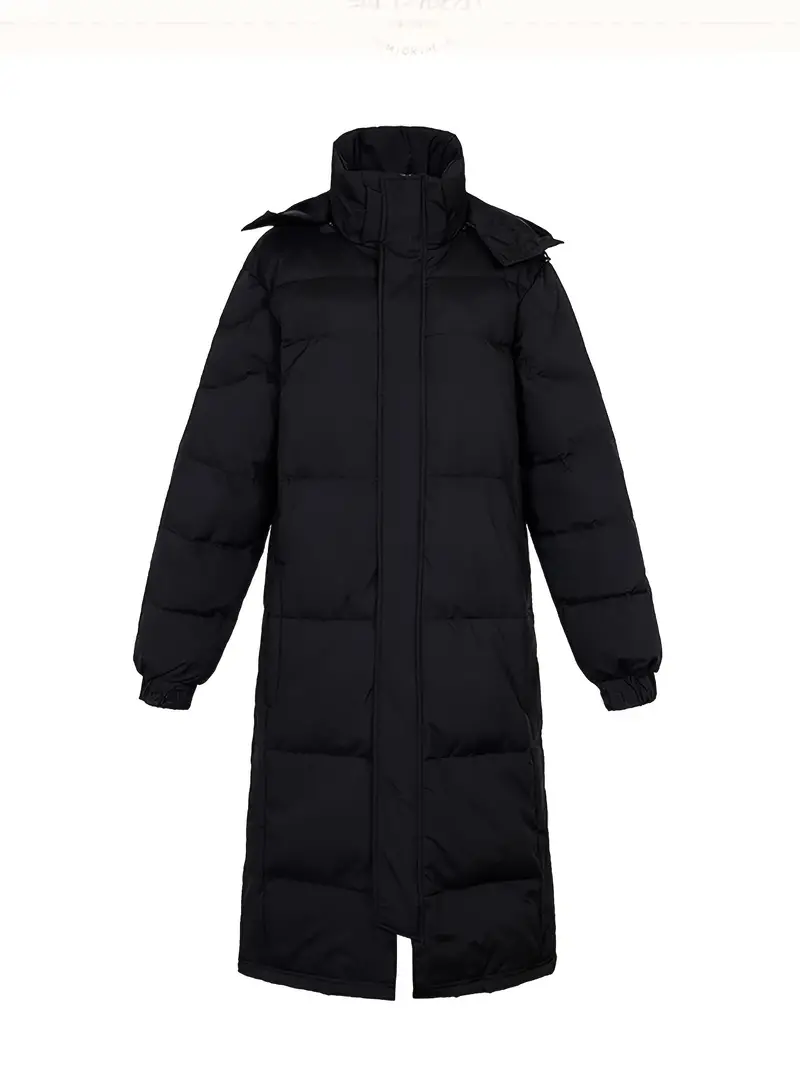 Lange Wattierte Steppjacke mit Kapuze - Image 5