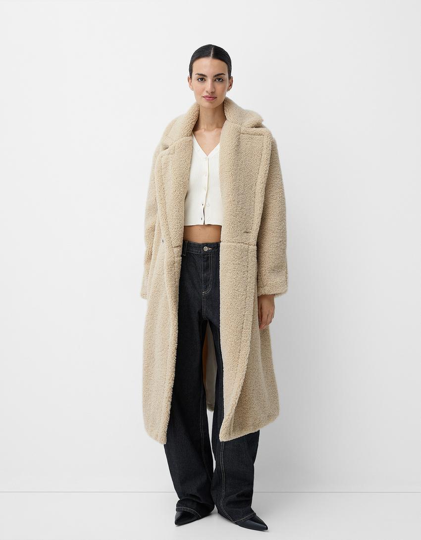 Langer Damen-Teddy-Mantel | Warme